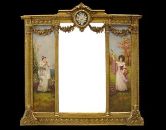 Casa Padrino Barock Spiegel Gold B. 152,5 cm x H. 146,4 cm - Barock Wandspiegel