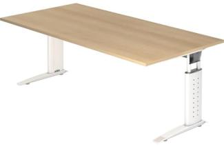 Schreibtisch US2E 200x100cm Eiche / Weiß