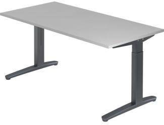 'XB16' Schreibtisch, C-Fuß, 160x80cm, Grau/Graphit