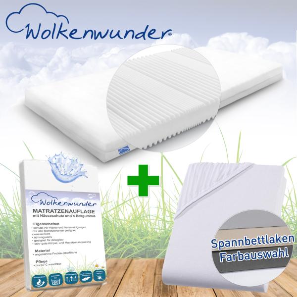Wolkenwunder Multi Matratze / Hygieneauflage / Spannbetttuch (weiß) 90x200 cm