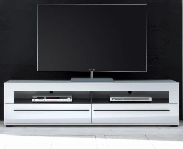 TV-Lowboard Design-D in Hochglanz weiß 180 x 47 cm