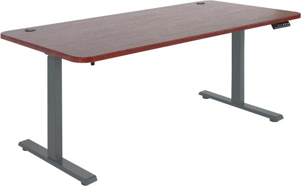 Schreibtisch HWC-D40, Computertisch, elektrisch höhenverstellbar 160x80cm 53kg ~ Kirsch-Dekor, anthrazit-grau