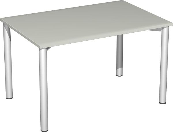 '4 Fuß Flex' Schreibtisch, Lichtgrau / Silber, 72 x 120 x 80 cm
